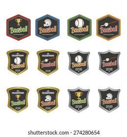 Set of labels for baseball. Vector illustration