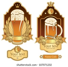 set of labels for beer glasses