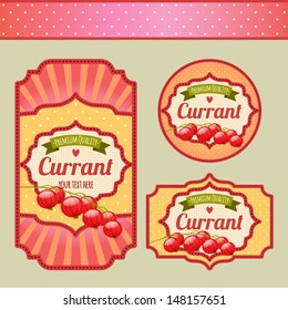 Set of labels with berries. ?urrant