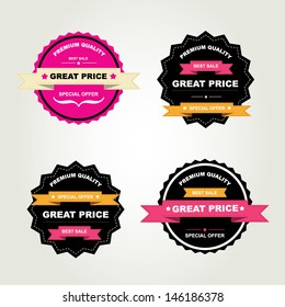 Set of labels Best sale.Vector illustration.