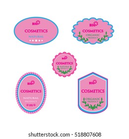 Set of labels for bio cosmetics