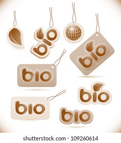 Set of labels bio sign