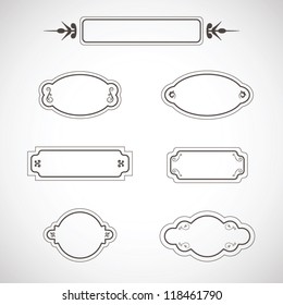 Set Of Labels And Calligraphic Design Elements, Ornament Menu