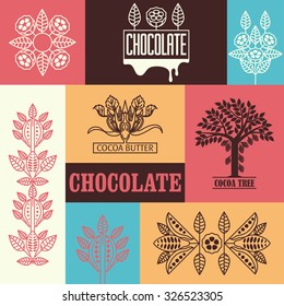 Set of labels for chocolate