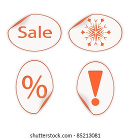 Set of labels for Christmas sales. Vector illustration