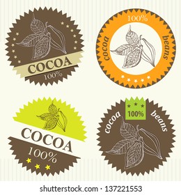 Set of labels for cocoa