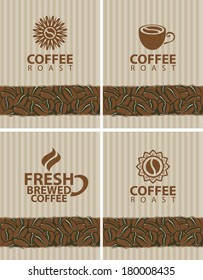 set of labels for coffee beans