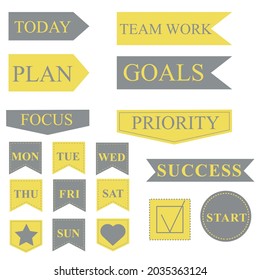 Set von Etiketten. Sammlung von Etiketten.  Einzige Vektorgrafik. Aufkleber-Kollektion. Scrapie 