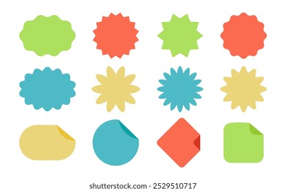 Set of Labels. Colorful Label tag elements. Modern simple ribbons collection. Vector illustration.