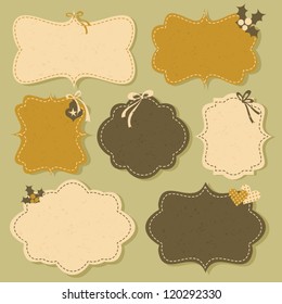 A set of labels with copy space in different shades of green.