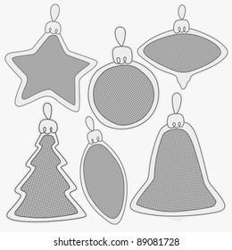 Set of labels for design in the form of Christmas ornaments