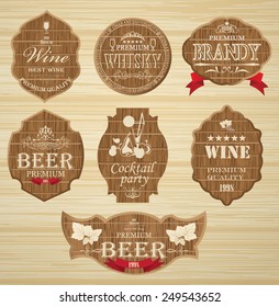 Set Labels Design Various Beverages Stock Vector (Royalty Free ...