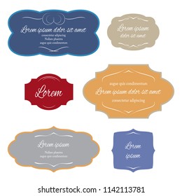 Set of labels for design vintage style. Vector banner.