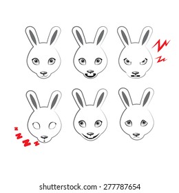 Set of labels: different emotions hare.