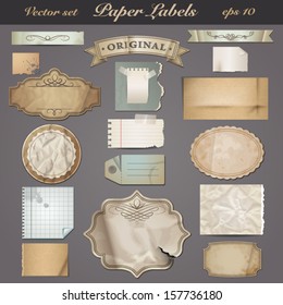 Set Labels Different Textures Old Paper Stock Vector (Royalty Free ...