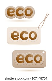 Set of labels eco sign