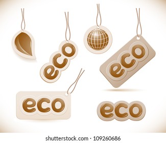 Set of labels eco sign