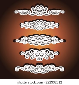 Set of labels with elements for design and page decoration