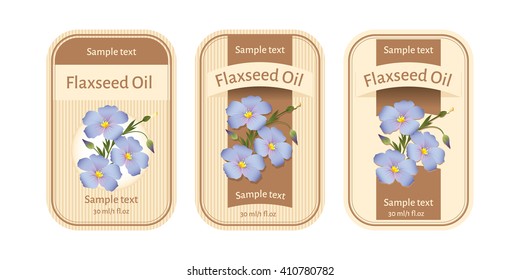 Set of labels for flaxseed oil