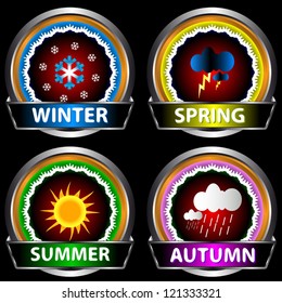 Set of labels in the form of four seasons