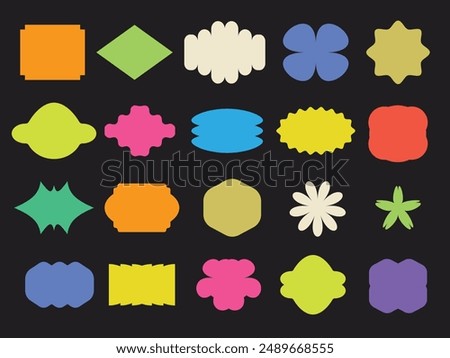 Set of labels frame. minimalist. Futuristic geometric shapes