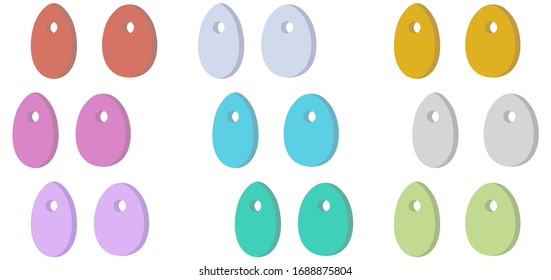 Conjunto de etiquetas con taladros de diferentes colores sobre un fondo blanco. Formas estrechas y anchas. Aislado. Vector: 10.