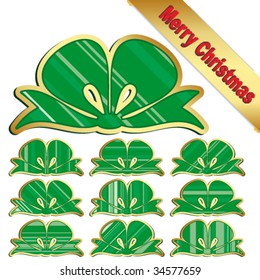 A set of labels Holiday bow