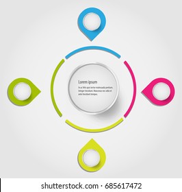 A set of labels for infographics, different shades, honeycomb