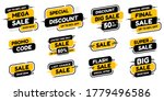 Set labels with inscription sale. Vector flat illustrations. Ad or promo. Shopping concept. Promotion price label mega sale, shop now, special discount, big sale, limited time only, last chance.