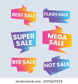 Set labels with inscription sale. Vector flat illustrations. Ad or promo. Shopping concept. Promotion price label mega sale, shop now, special discount, big sale, limited time only, last chance.