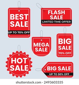 Set labels with inscription sale. Vector flat illustrations. Ad or promo. Shopping concept. Promotion price label mega sale, shop now, special discount, big sale, limited time only, last chance.