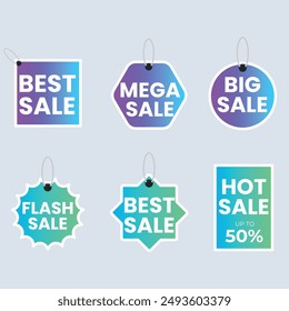 Set labels with inscription sale. Vector flat illustrations. Ad or promo. Shopping concept. Promotion price label mega sale, shop now, special discount, big sale, limited time only, last chance.