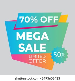 Set labels with inscription sale. Vector flat illustrations. Ad or promo. Shopping concept. Promotion price label mega sale, shop now, special discount, big sale, limited time only, last chance.