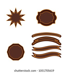 A set of labels. Isolated icons. Background for the inscription. Vector illustration.