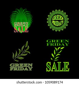 A set of labels, logos and banners for summer and spring sales. Advertising in eco style