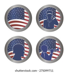 Set of labels for memorial day. Vector illustration