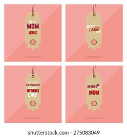 Set of labels for mother's day. Vector illustration