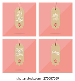 Set of labels for mother's day. Vector illustration