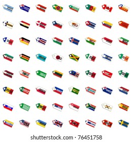 Set of labels in national colors