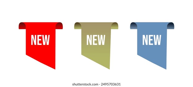 set of labels new, for the edge of the illustration or page - vector illustration
	
