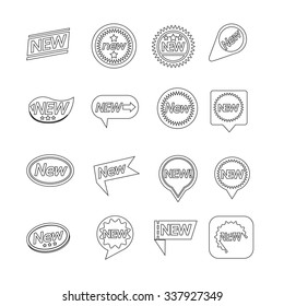 Set of labels New Icon for website and communication