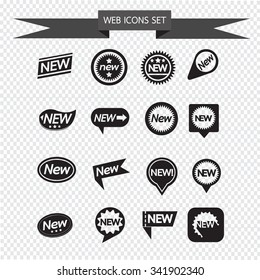 Set of labels New Icon for website and communication