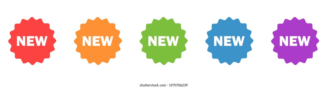 Set of labels "New" isolated on a white background. The concept is new. For use in advertising banners or posters. Vector illustration
