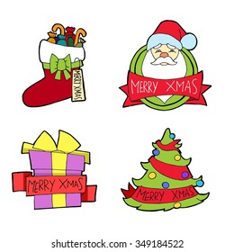 Set of labels for New Year and Christmas.