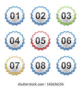 Set of labels with numbers, vector eps10 illustration