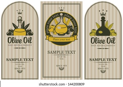 set of labels for olive oils