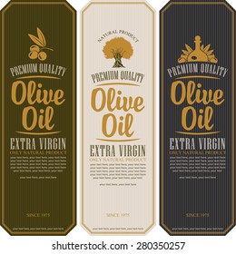 set of labels for olive oils