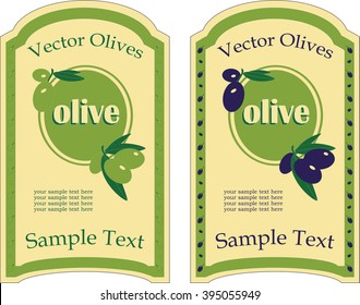 set of labels for olive oils