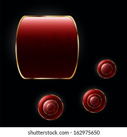 The set of the labels on the black background