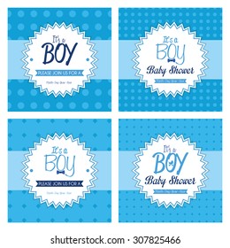 Set of labels on textured backgrounds for baby showers. Vector illustration
